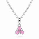 Prins & Prinsesse - Smykke i sølv med hvit og rosa zirkonia thumbnail