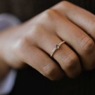 Pan Jewelry - Ring i gull med 0,19 ct diamant og champagne granat thumbnail