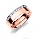GD Forever - Giftering i hvitt og rosègull med dia. 0,14ct WSI, 6mm thumbnail