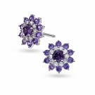 Pan Jewelry - Napoli Øredobber i sølv med lilla zirkonia thumbnail