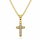 Pan Jewelry - Kors smykke i forgylt sølv med zirkonia thumbnail