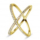 Pan Jewelry - Ring X i forgylt sølv med zirkonia thumbnail