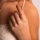 Pan Jewelry - Modena Ring i sølv med perle og zirkonia, 2 stk thumbnail