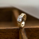 Pan Jewelry - Ring i forgylt sølv med hvit zirkonia thumbnail