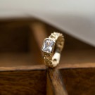 Pan Jewelry - Ring i forgylt sølv med hvit zirkonia thumbnail