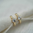 Pan Jewelry - Øreringer i forgylt sølv med zirkonia thumbnail