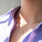 Pan Jewelry - Gullanheng med hjerte og zirkonia thumbnail