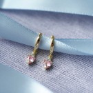 Prins & Prinsesse - Øreringer i sølv med rosa zirkonia thumbnail