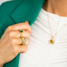 Pan Jewelry - Ring i forgylt sølv med grønn zirkonia thumbnail