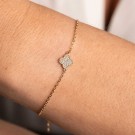 Pan Jewelry - Kløver armbånd i sølv med hvit zirkonia thumbnail