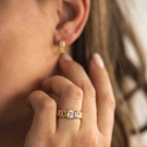 Pan Jewelry - Ring i forgylt sølv med hvit zirkonia thumbnail