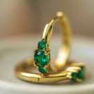 Pan Jewelry - Øreringer i sølv med grønn zirkonia thumbnail
