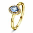 Pan Jewelry - Athens Charm Ring i forgylt sølv med zirkonia og spinell thumbnail