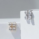 Sif Jakobs - Ellisse Due Piccolo Øreringer i sølv med hvite zirkonia, 18k gullbelagt thumbnail