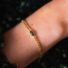 Pan Jewelry - Rio Radiance Armbånd i forgylt sølv med grønn zirkonia thumbnail