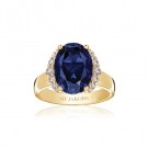Sif Jakobs - Ellisse Grande Ring i sølv med blå zirkonia, 18k gullbelagt thumbnail
