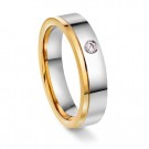 Moments by Pan Jewelry - Giftering i hvitt og gult gull med dia. 0,03ct WSI, 5mm thumbnail