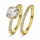 Pan Jewelry - Ring i forgylt sølv med zirkonia, 2 i 1 thumbnail