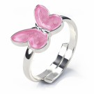 Pia & Per - Ring i sølv, Rosa sommerfugl thumbnail
