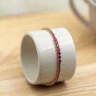 Pan Jewelry - Armbånd i forgylt sølv med rosa zirkonia thumbnail