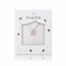 Pia & Per - Halskjede i sølv, rosa sommerfugl thumbnail