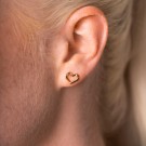 Pan Jewelry - Øredobber i forgylt sølv med hjerte og zirkonia thumbnail