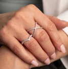 Pan Jewelry - Ring i sølv med zirkonia swan tail thumbnail