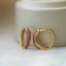 Pan Jewelry - Øreringer i sølv med rosa zirkonia thumbnail