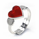 Pia & Per - Ring i sølv, Rødt hjerte thumbnail