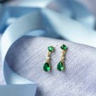 Prins & Prinsesse - Øredobber i sølv med hvit og grønn zirkonia thumbnail
