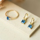 Pan Jewelry - Øredobber i sølv med blå zirkonia thumbnail