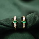 Gulldia - Øreringer i sølv med hvit og grønn zirkonia thumbnail