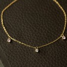 Pan Jewelry - Ankelkjede i forgylt sølv med rosa zirkonia thumbnail