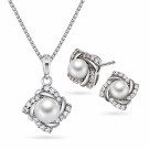 Pan Jewelry - Smykkesett i sølv med zirkonia og perlemor thumbnail