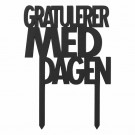 Felius Design - Dekorativt skilt - Gratulerer med dagen, svart - 1 stk. thumbnail
