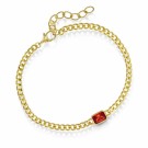 Pan Jewelry - Armbånd i forgylt sølv med rød zirkonia thumbnail
