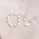 Pia & Per - Ring i sølv, hvitt hjerte thumbnail