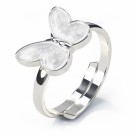 Pia & Per - Ring i sølv, Hvit sommerfugl thumbnail