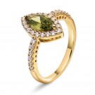 Gulldia - Rose Ring i sølv med olivenfarget zirkonia thumbnail
