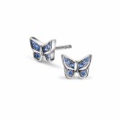 Pia & Per - Øredobber i sølv med sommerfugl, Blå thumbnail