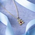 Prins & Prinsesse - Smykke i sølv med zirkonia bamse thumbnail