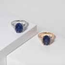 Sif Jakobs - Ellisse Grande Ring i sølv med blå zirkonia thumbnail