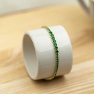 Pan Jewelry - Armbånd i forgylt sølv med grønn zirkonia thumbnail