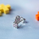 Prins & Prinsesse - Øredobber i sølv med hvit og rosa zirkonia thumbnail