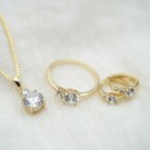 Pan Jewelry - Øreringer i forgylt sølv med zirkonia thumbnail
