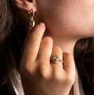 Gulldia - Rose Ring i sølv med olivenfarget zirkonia thumbnail