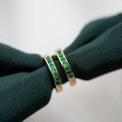 Gulldia - Øreringer i forgylt sølv med grønn zirkonia thumbnail