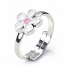 Pia & Per - Ring i sølv, Hvit blomst thumbnail