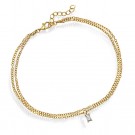 Pan Jewelry - Ankelkjede i forgylt sølv med zirkonia thumbnail