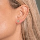 Pan Jewelry - Kløver øredobber i sølv med grønn zirkonia thumbnail